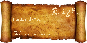 Ruska Éva névjegykártya